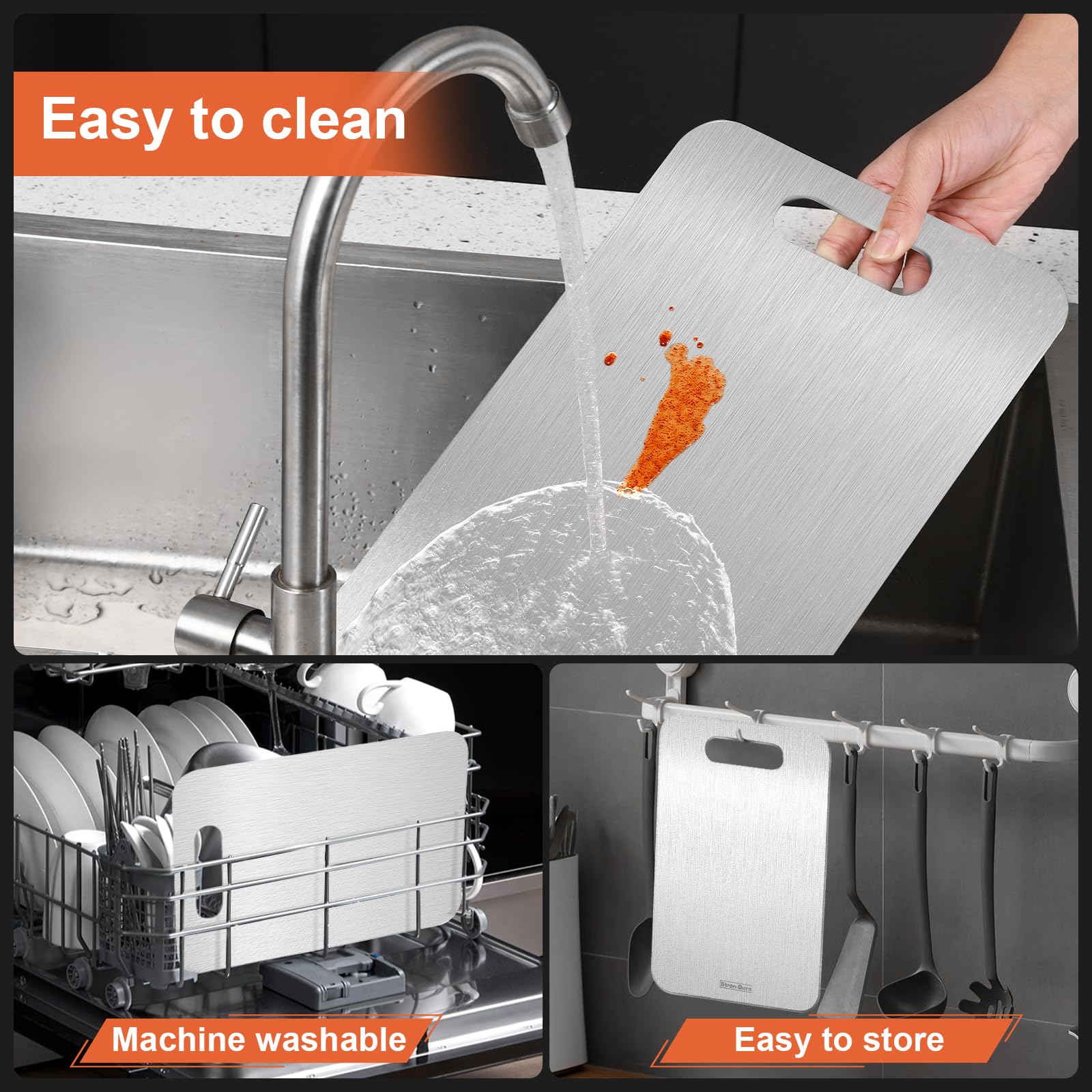 Stron-Dura cutting board's lightweight design for easy handling