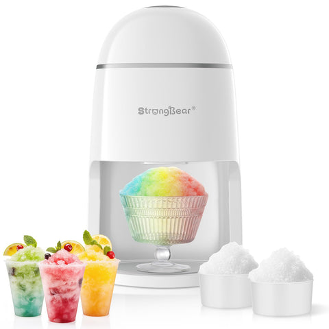 StrongBear snow cone machine front view, compact home design for quick party shaved ice.