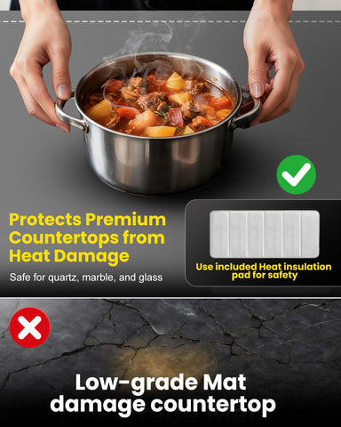 Sturdon insulation pad protects countertops during buffets
