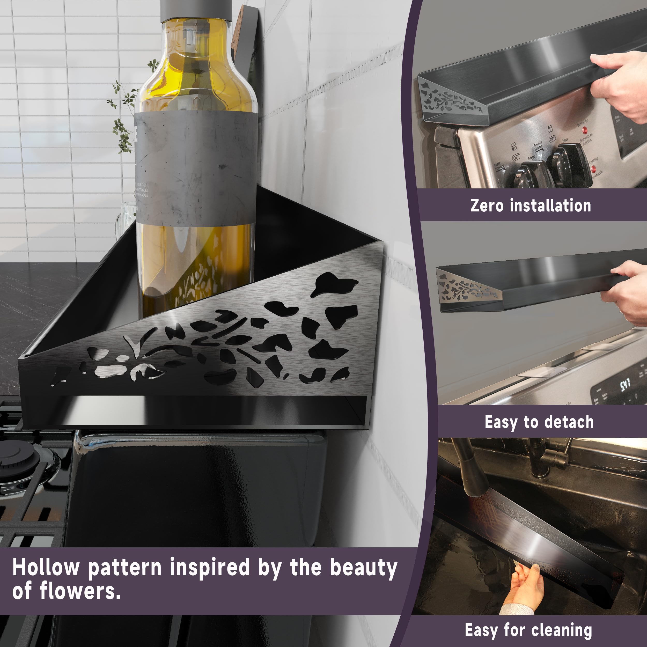 STUTOV floral side wrap design prevents items from tipping.