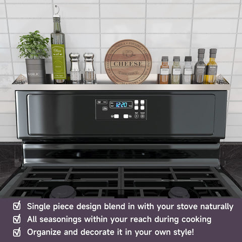 STUTOV stainless steel spice rack close-up highlights rust-resistant durability.