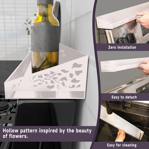 STUTOV stainless steel stove top shelf resists rust and cleans easily