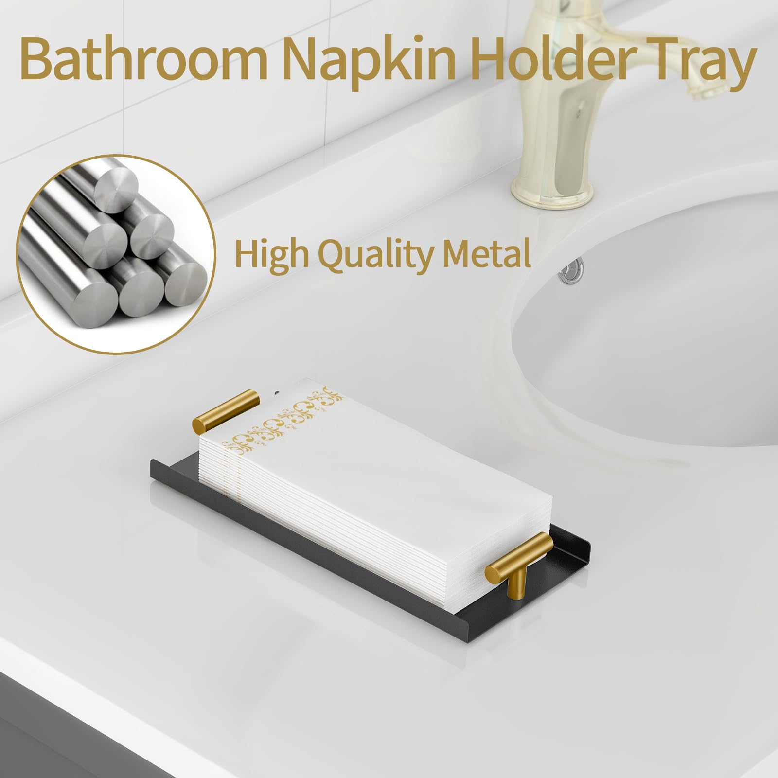 STWWO guest towel tray with double handles, easy to move around