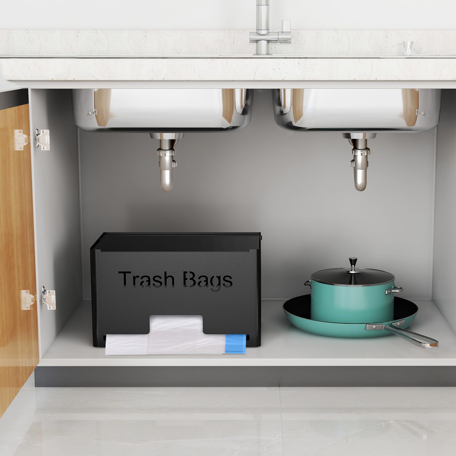 STWWO kitchen storage organizer keeps bags neat and accessible
