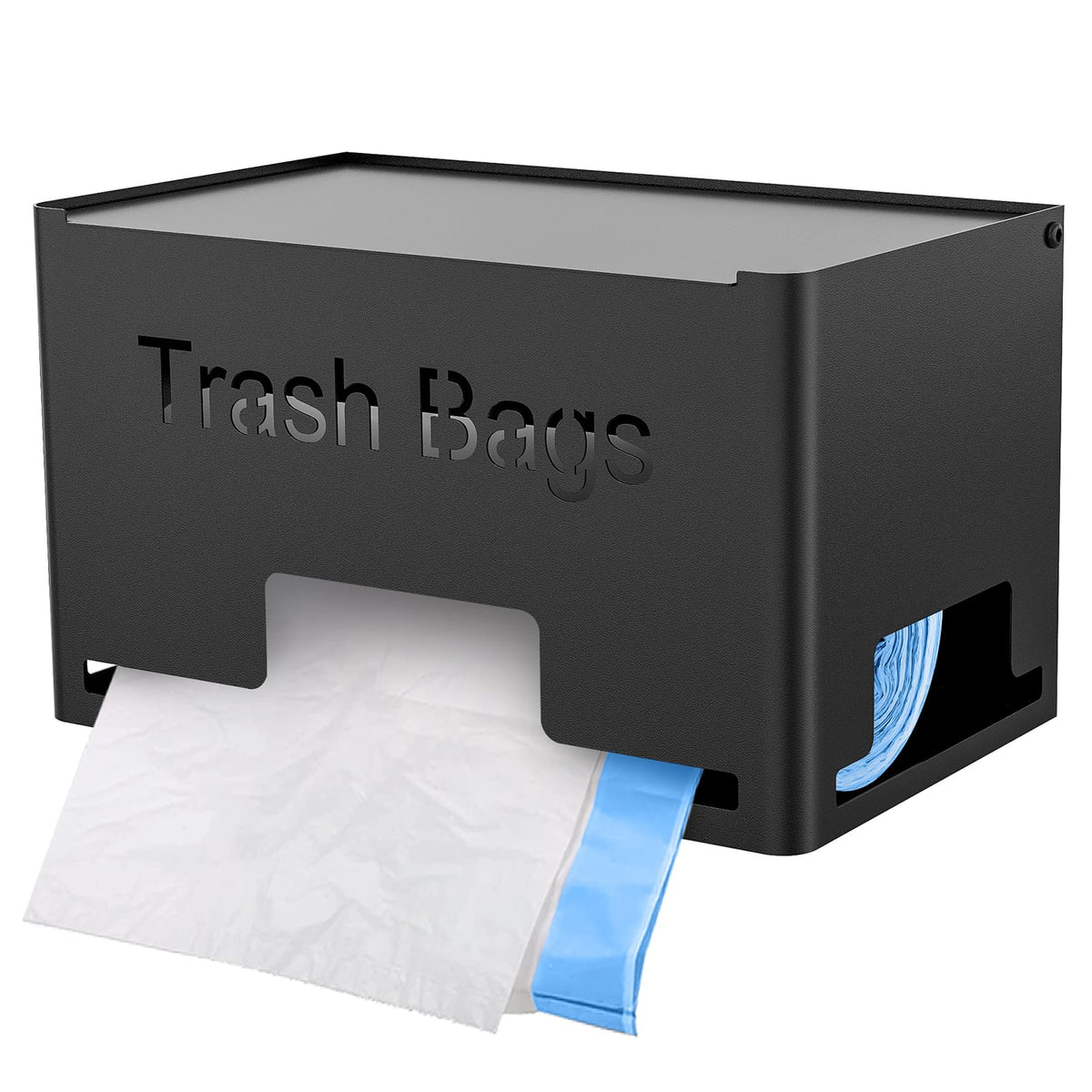 STWWO large trash bag holder wall mounted with open lid for easy bag changes