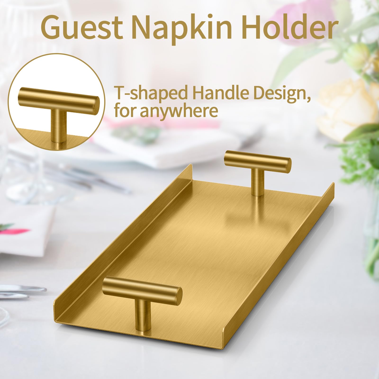 STWWO multi-use napkin tray for bathroom, kitchen, or vanity