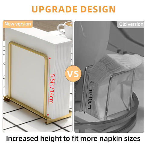 STWWO metal construction blends with dining decor while napkins stay organized.
