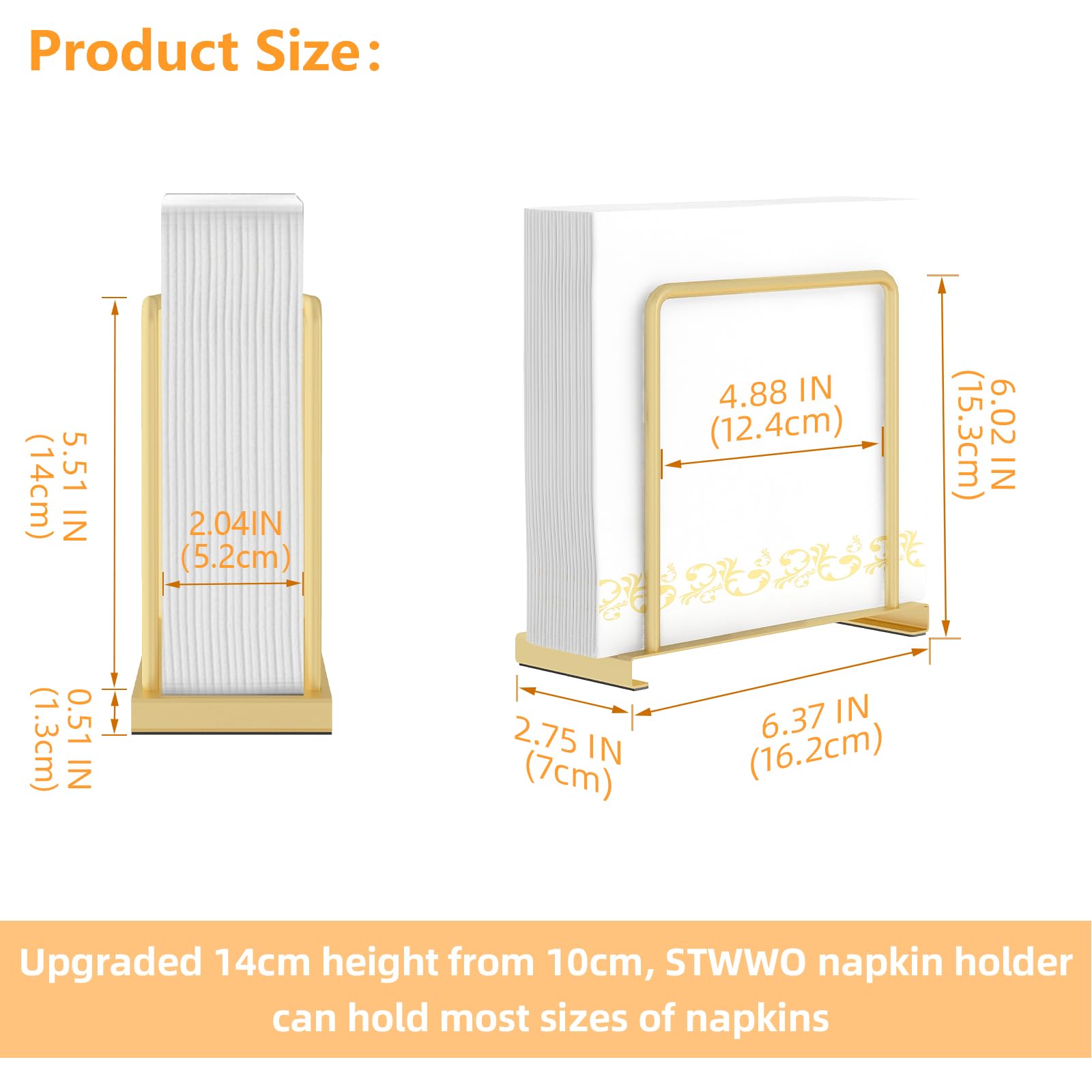STWWO compact unit is roomy enough for a full napkin stack.