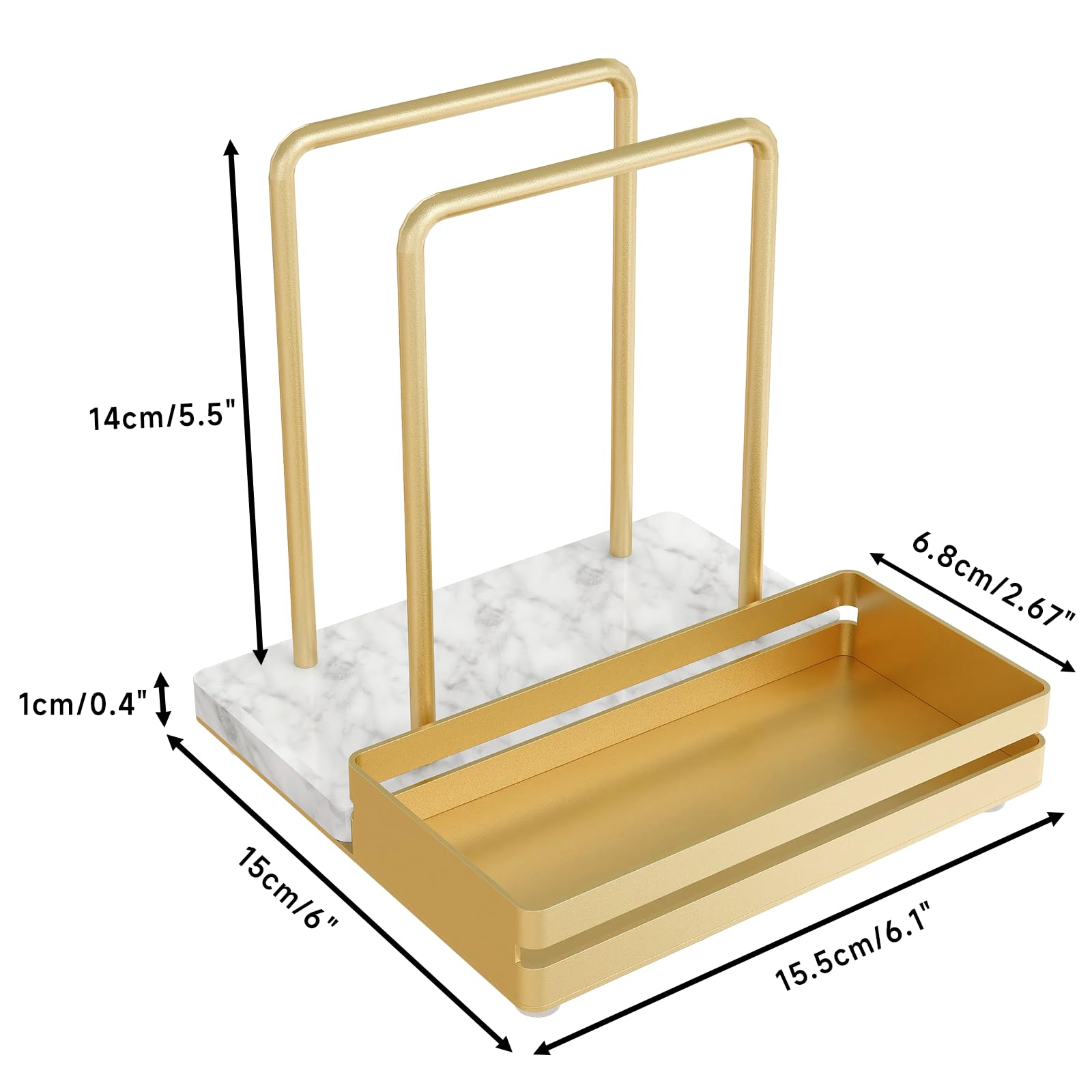 STWWO napkin holder features a stable design with cushioned feet.