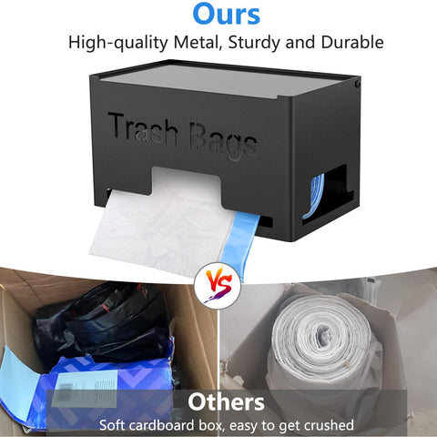 STWWO trash bag dispenser with front opening for quick bag grab