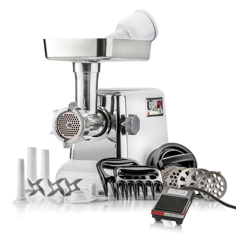 STX Turboforce 3000 hopper for quick, large-batch meat prep.