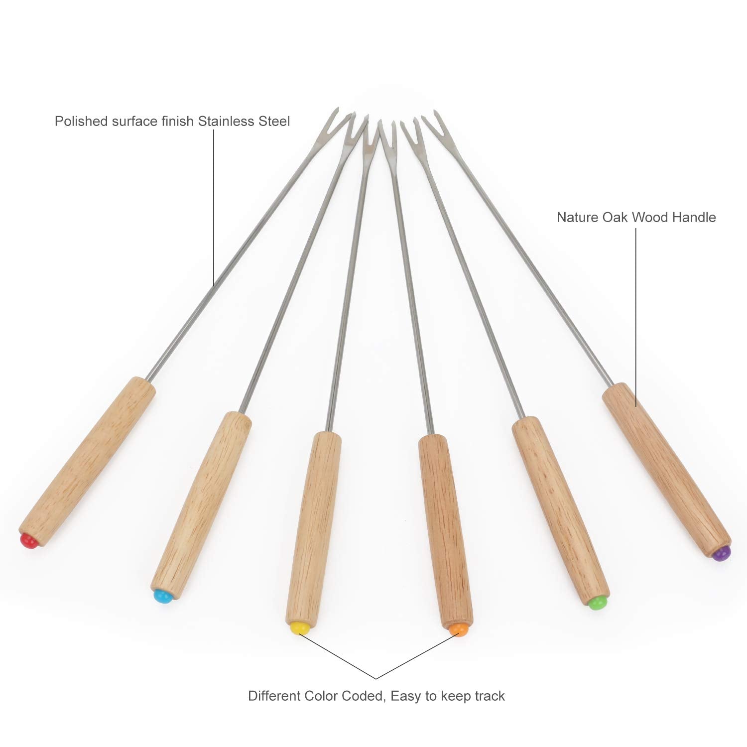 STYDDI fondue fork 9-5-inch-length keeps hands away from heat while dipping