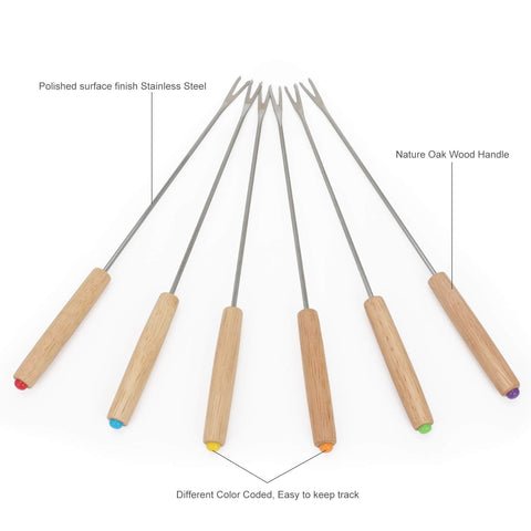 STYDDI fondue fork 9-5-inch-length keeps hands away from heat while dipping