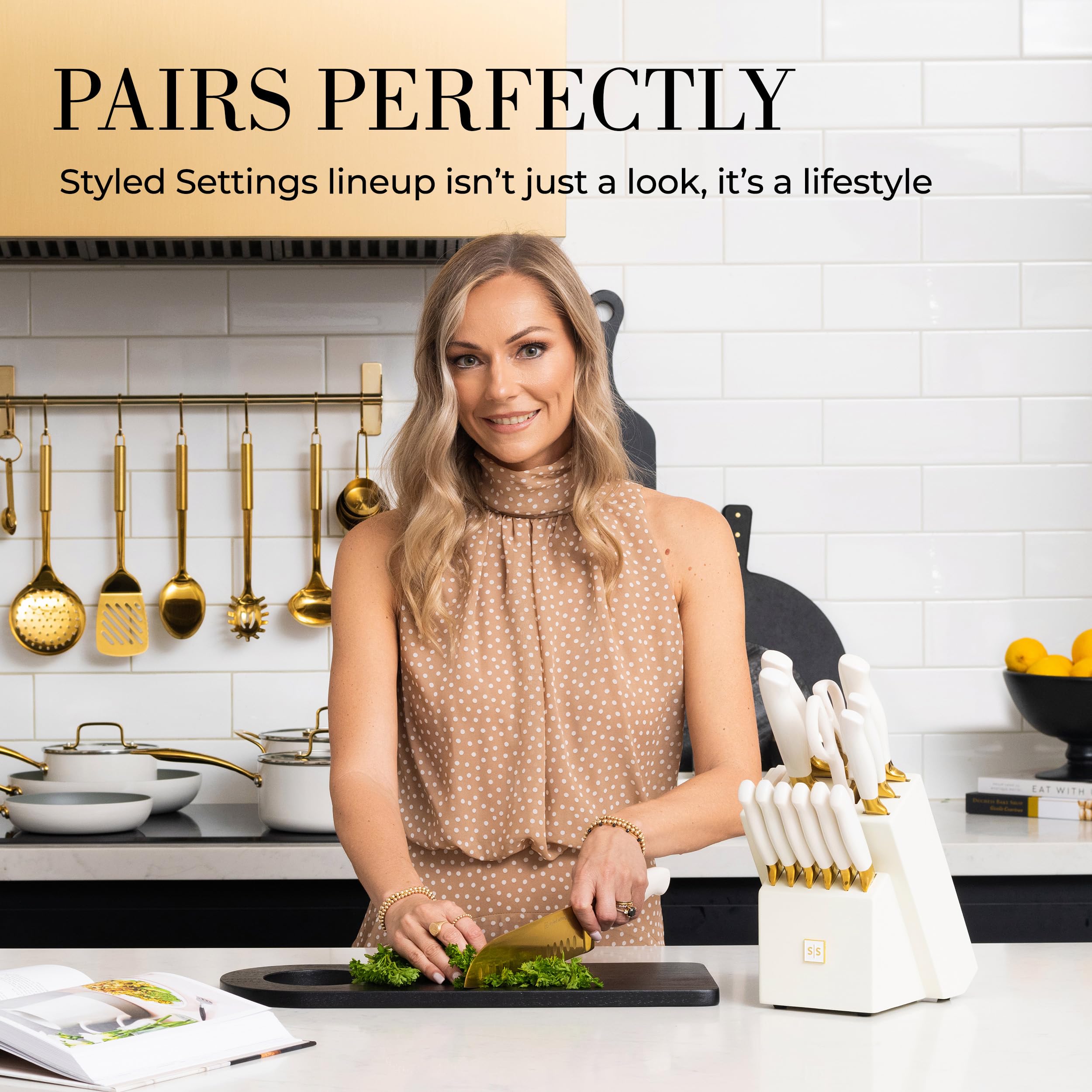 STYLED SETTINGS 14-piece knife set includes chef’s, carving, bread, santoku, and more