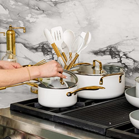 STYLED SETTINGS gold utensils close-up, premium finish and durable construction.