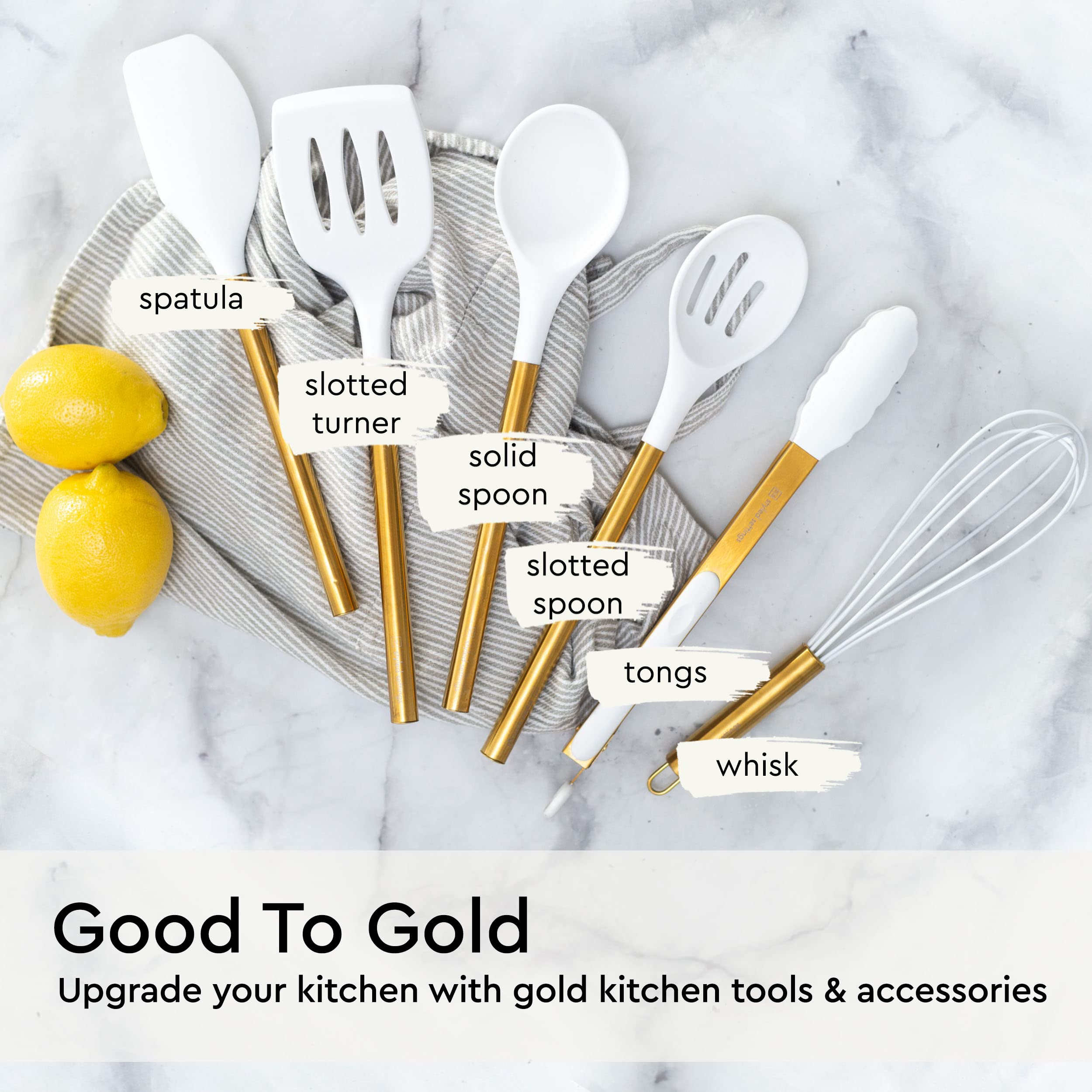 STYLED SETTINGS gold utensils on counter, luxury aesthetic without crowding your workspace.