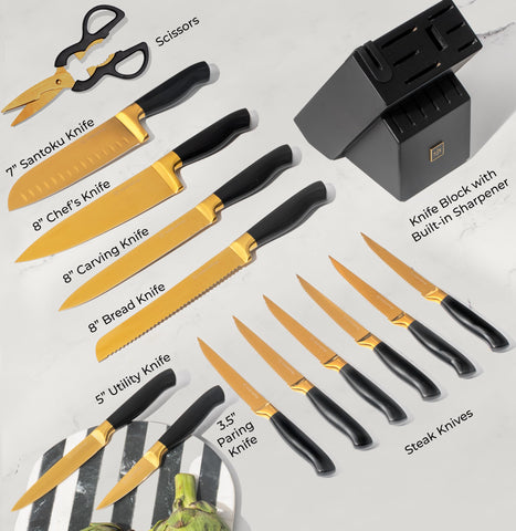 STYLED SETTINGS kitchen shears included for versatile trimming and snipping