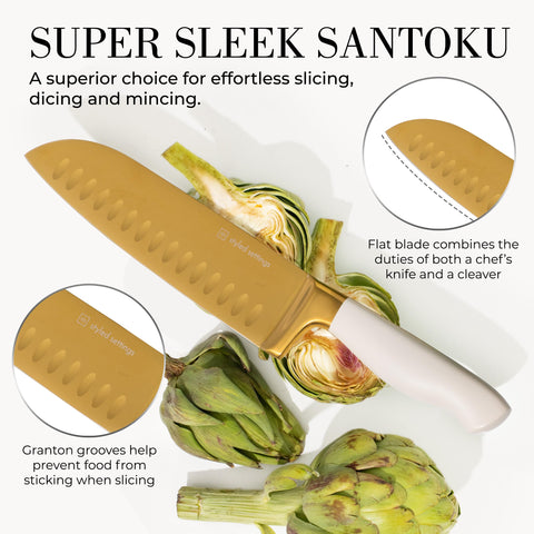 STYLED SETTINGS user-friendly grip while slicing bread demonstrates balance