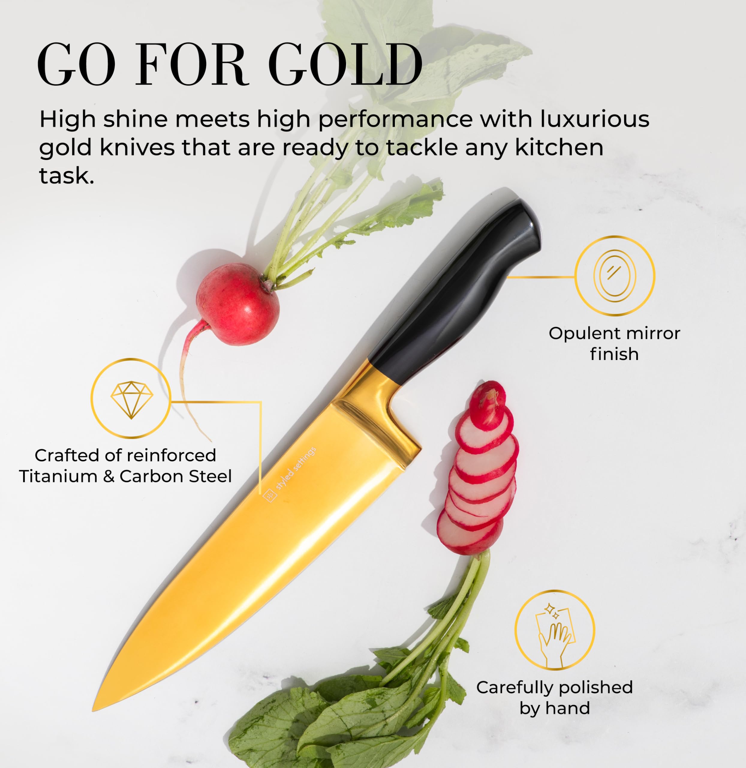 STYLED SETTINGS self-sharpening block keeps knives ready for daily prep