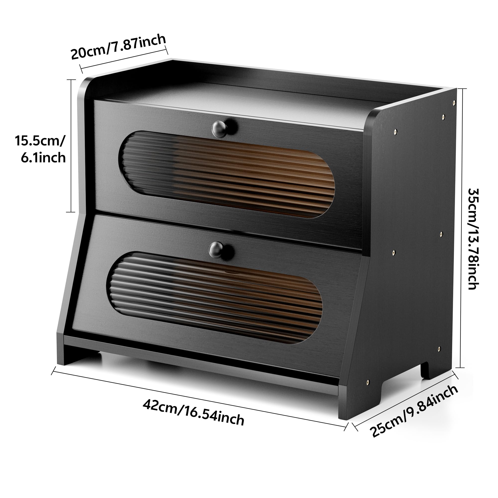 Stylstoreazy bamboo construction provides durable, eco-friendly countertop storage.