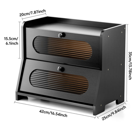 Stylstoreazy bamboo construction provides durable, eco-friendly countertop storage.