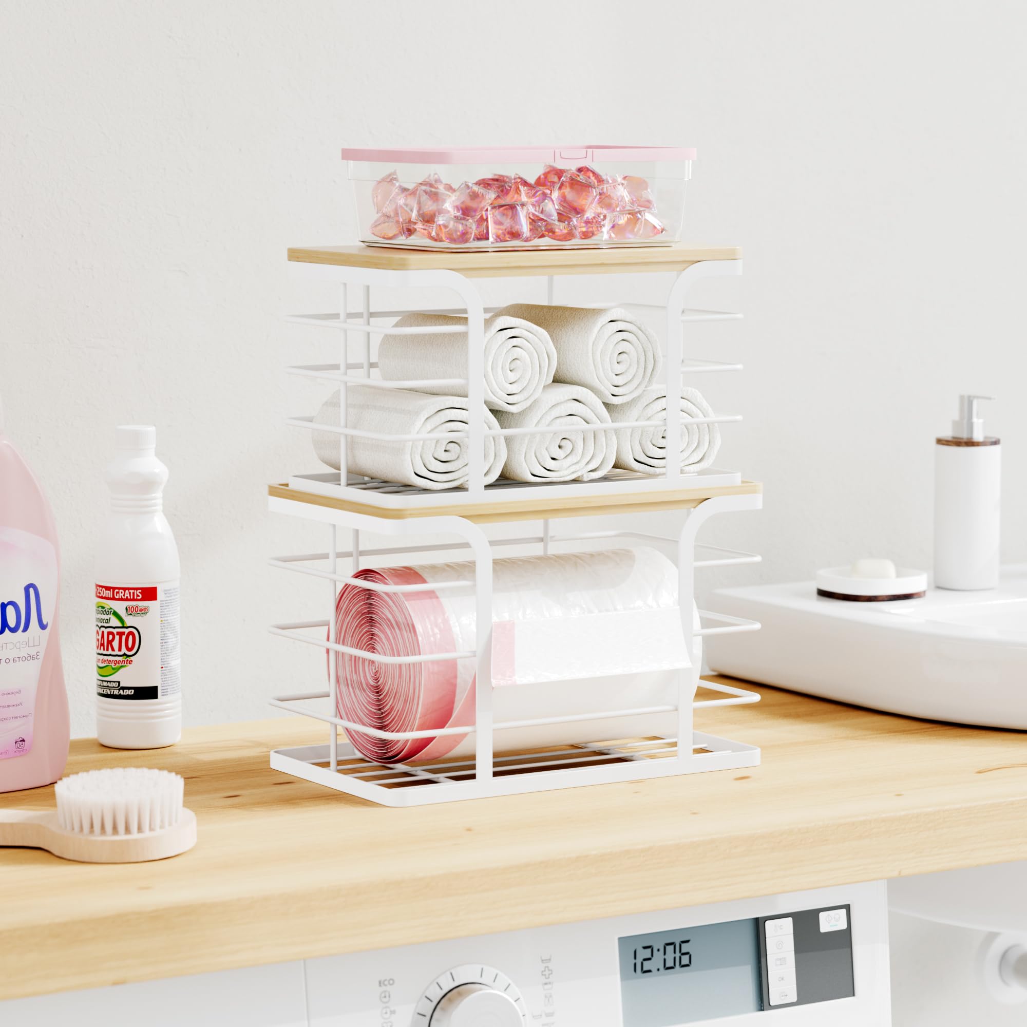 Stylstoreazy bamboo lid with stainless steel frame for durable storage