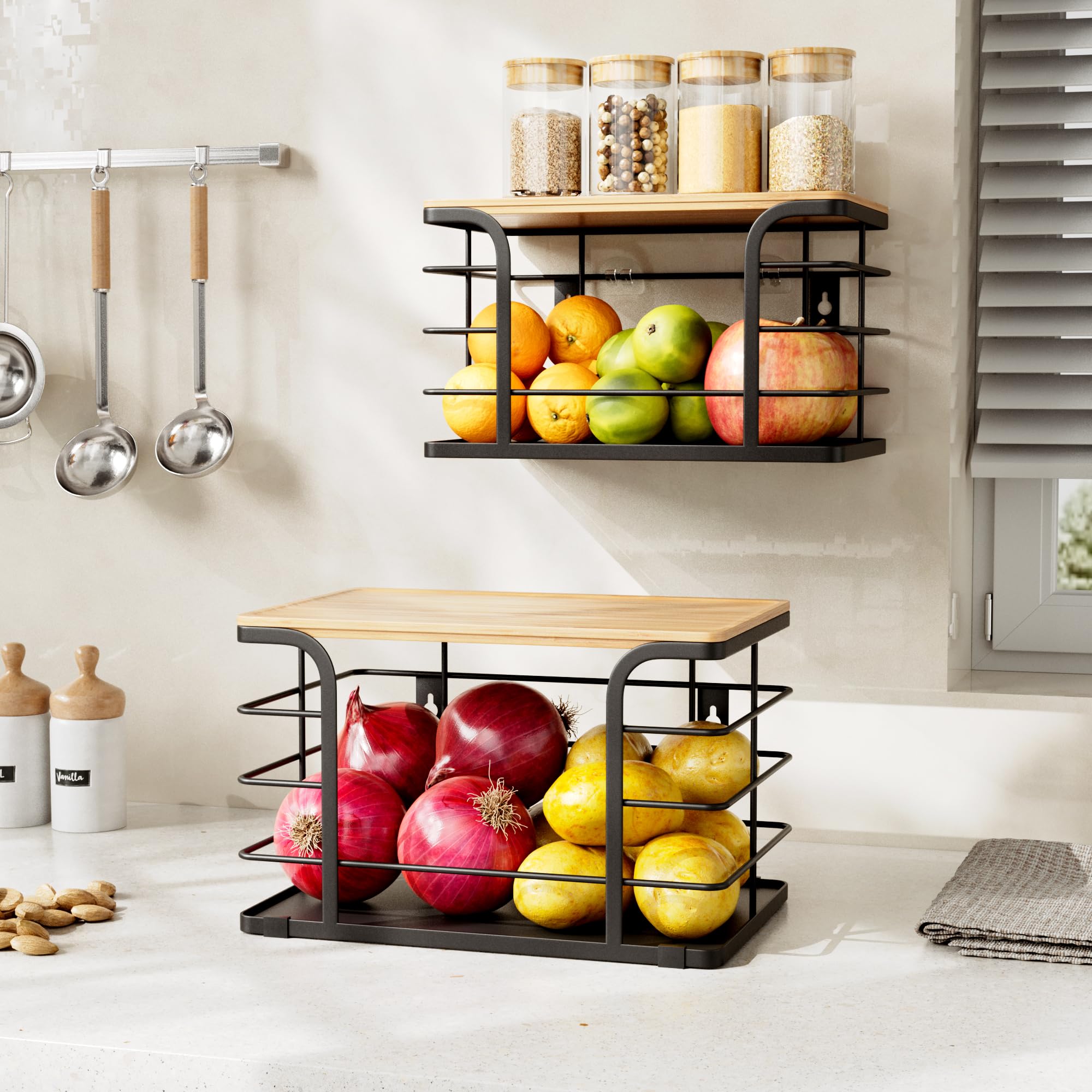 Stylstoreazy bamboo top with stainless steel frame adds natural style