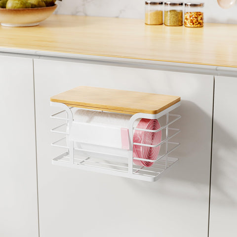 Stylstoreazy compact white storage basket suitable for kitchen organization.