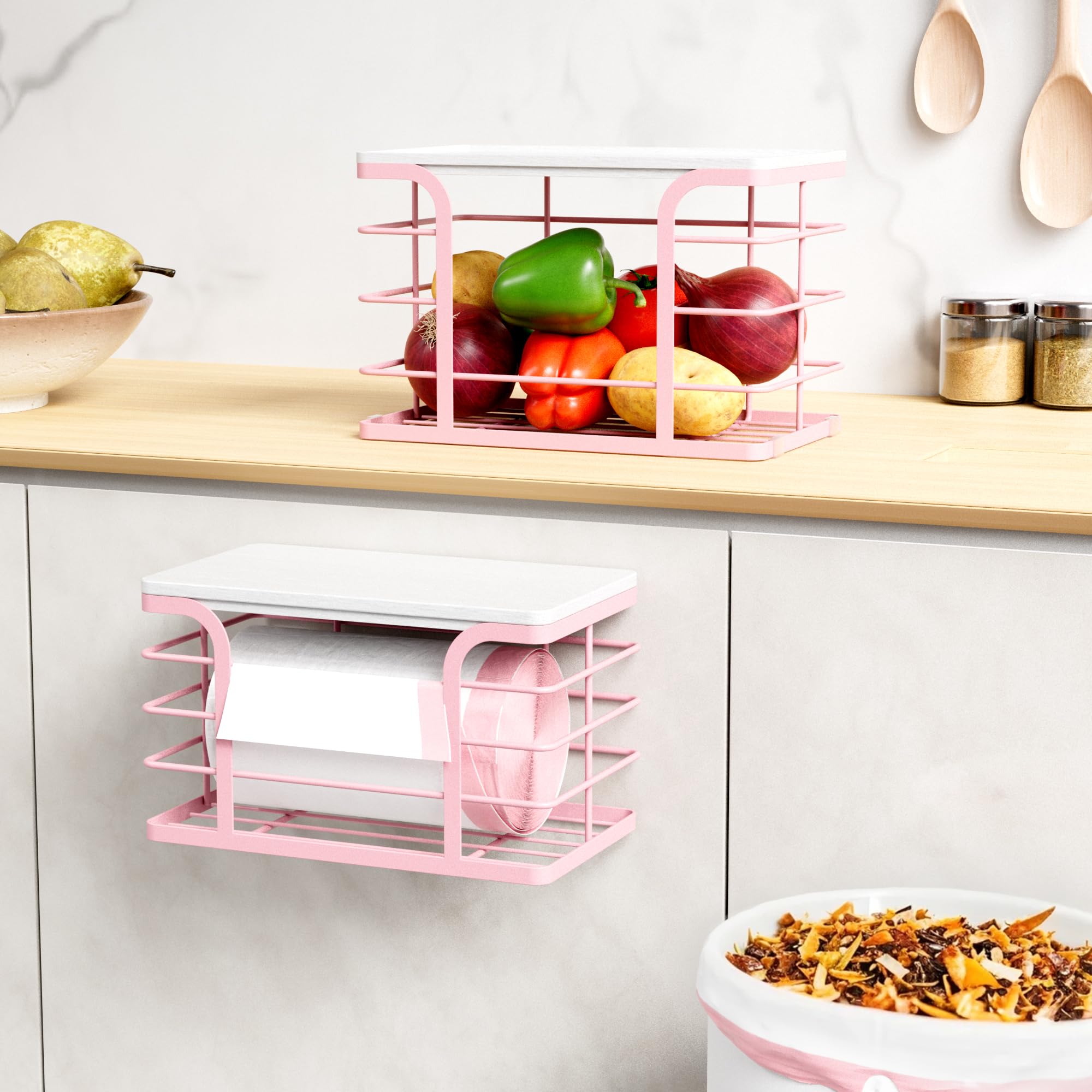 Stylstoreazy pantry storage with bamboo top helps organize onions and potatoes