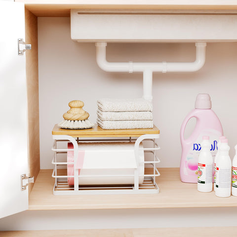 Stylstoreazy small white dispenser ideal for bags under 13 gallons.