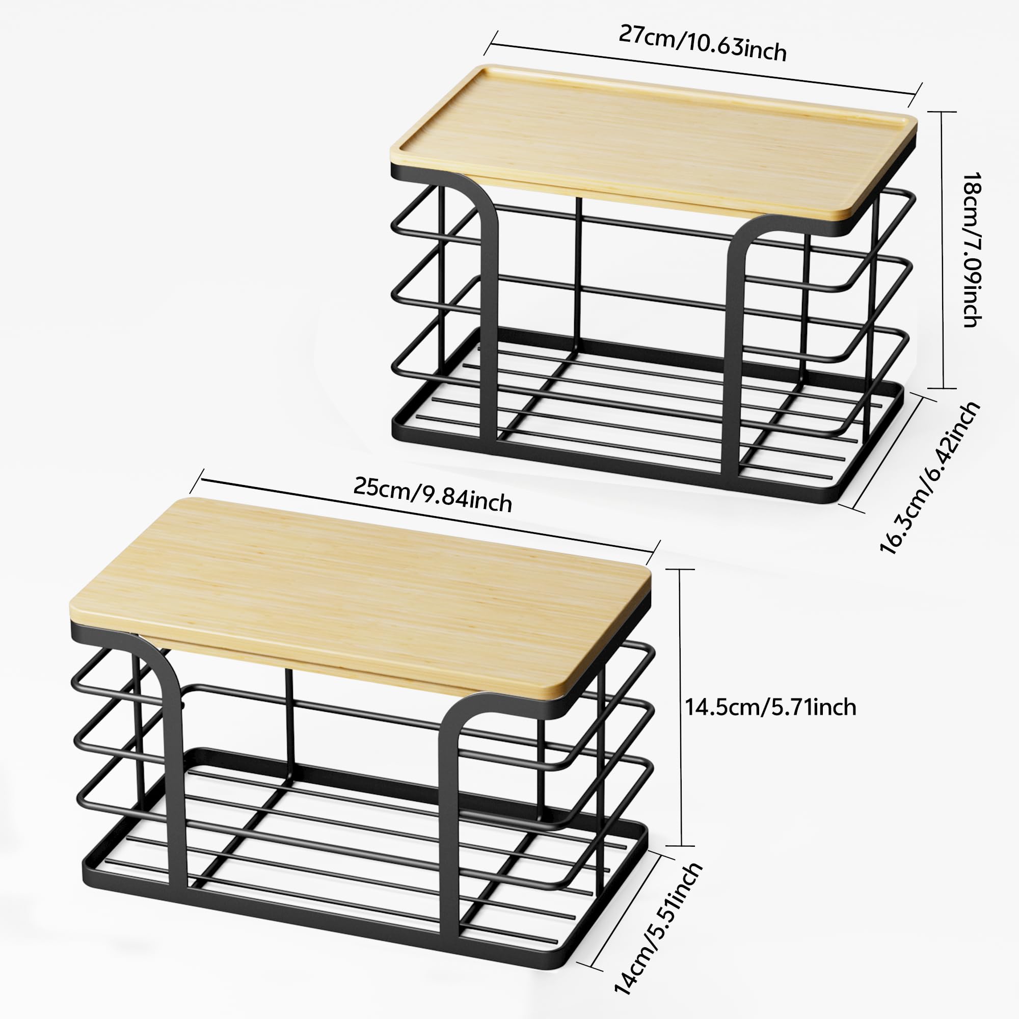 Stylstoreazy two-pack stackable design saves vertical space on countertops and cabinets.