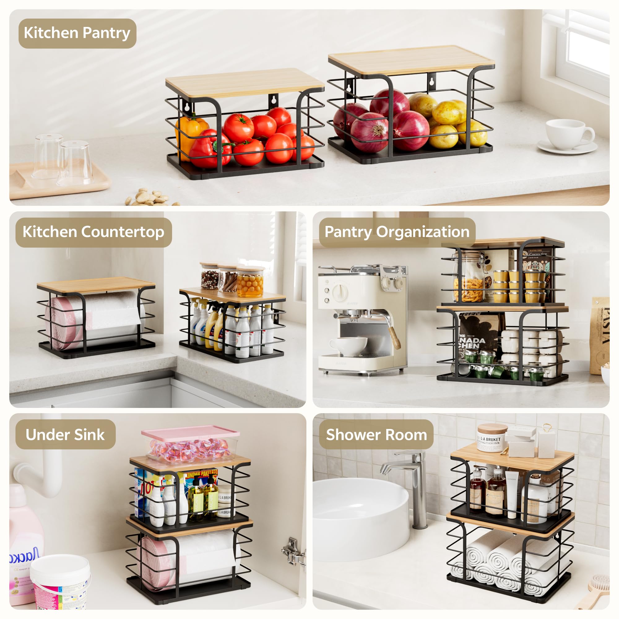 Stylstoreazy three installation options: stack, adhesive, or drill-mount