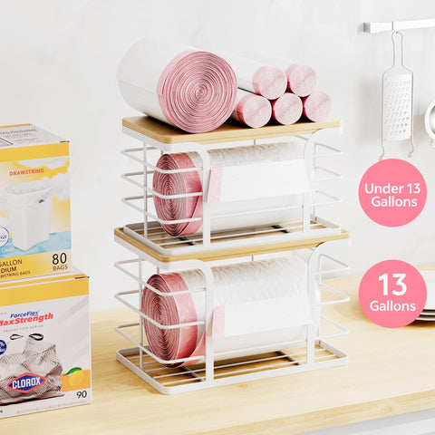 Stylstoreazy trash bag dispenser small basket for compact spaces and refills