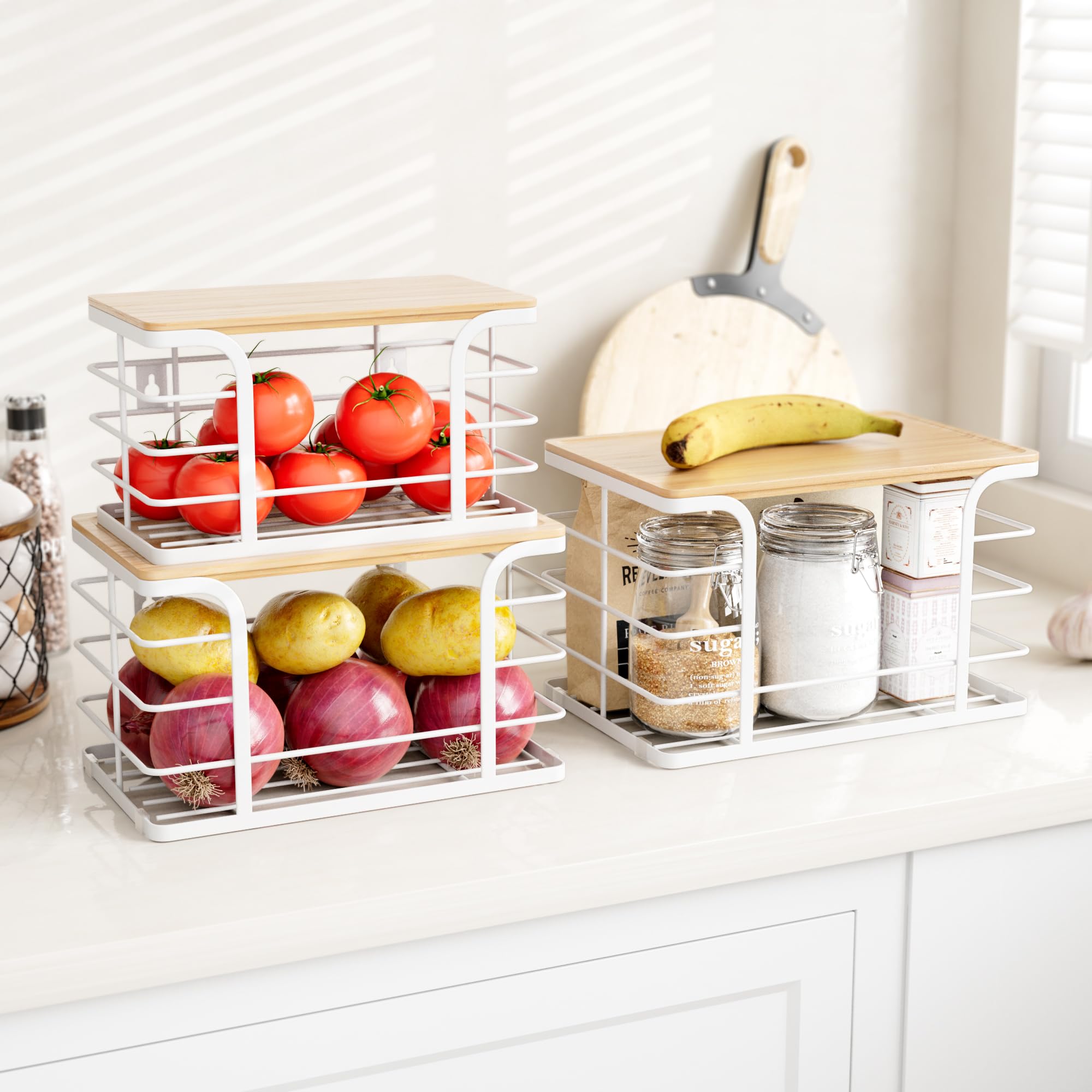 Stylstoreazy trash bag holder with front opening for quick bag access.