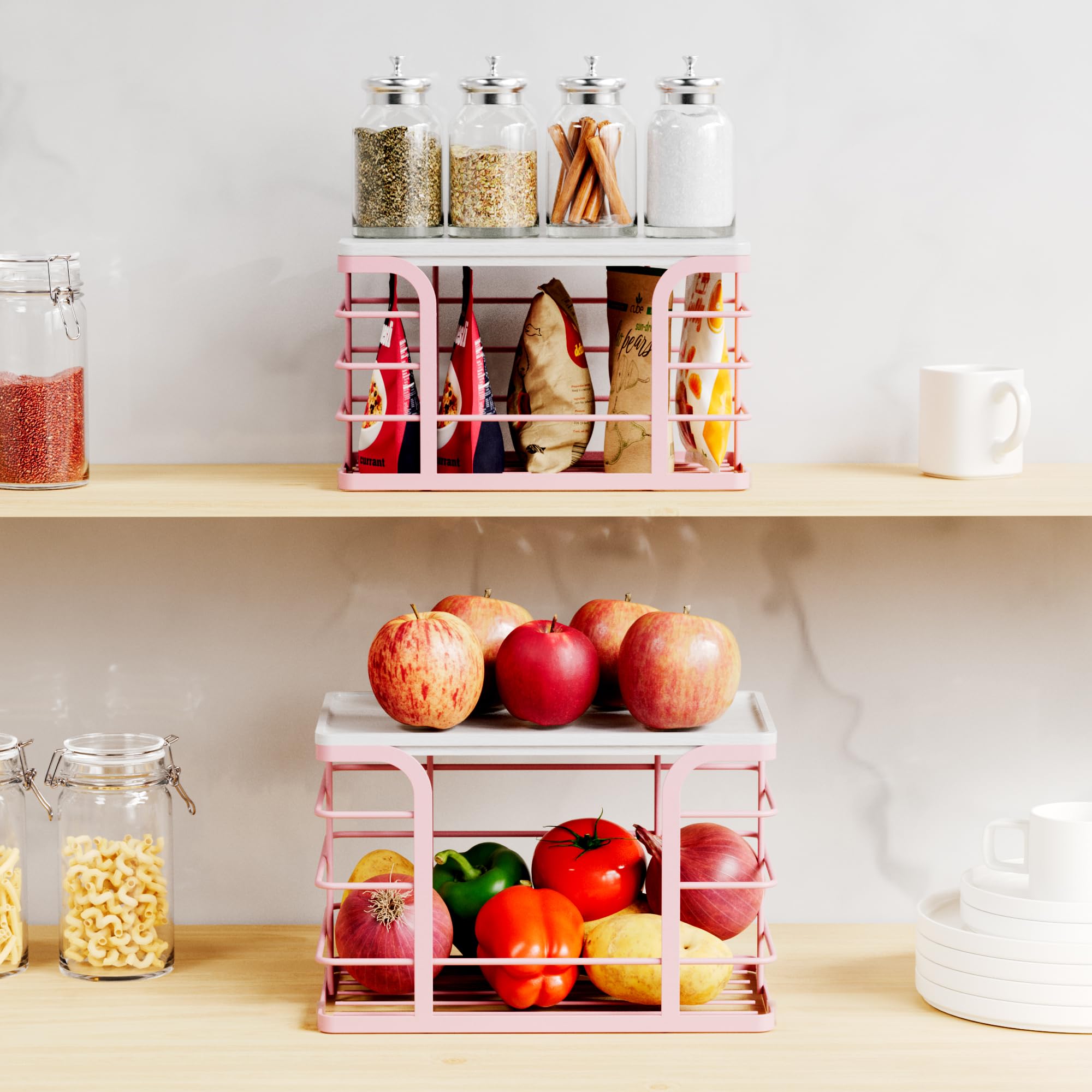Stylstoreazy under-sink basket stores bags neatly out of sight