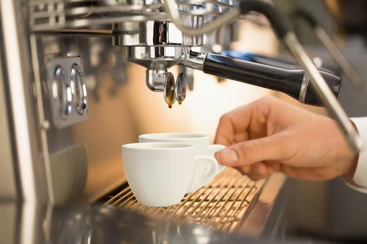 Stylusella white espresso cups on a dining table blend with decor