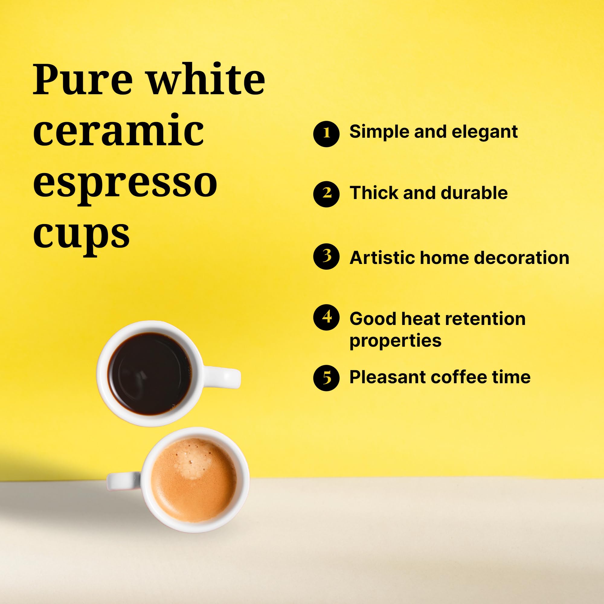 Stylusella heat-retention ceramic cups keep espresso fragrant longer