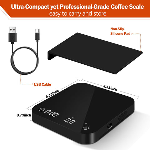Styuanmmy mini coffee scale timer on counter beside coffee machine for easy use