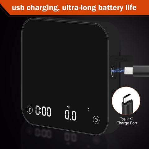 Styuanmmy mini coffee scale timer rechargeable battery for portability