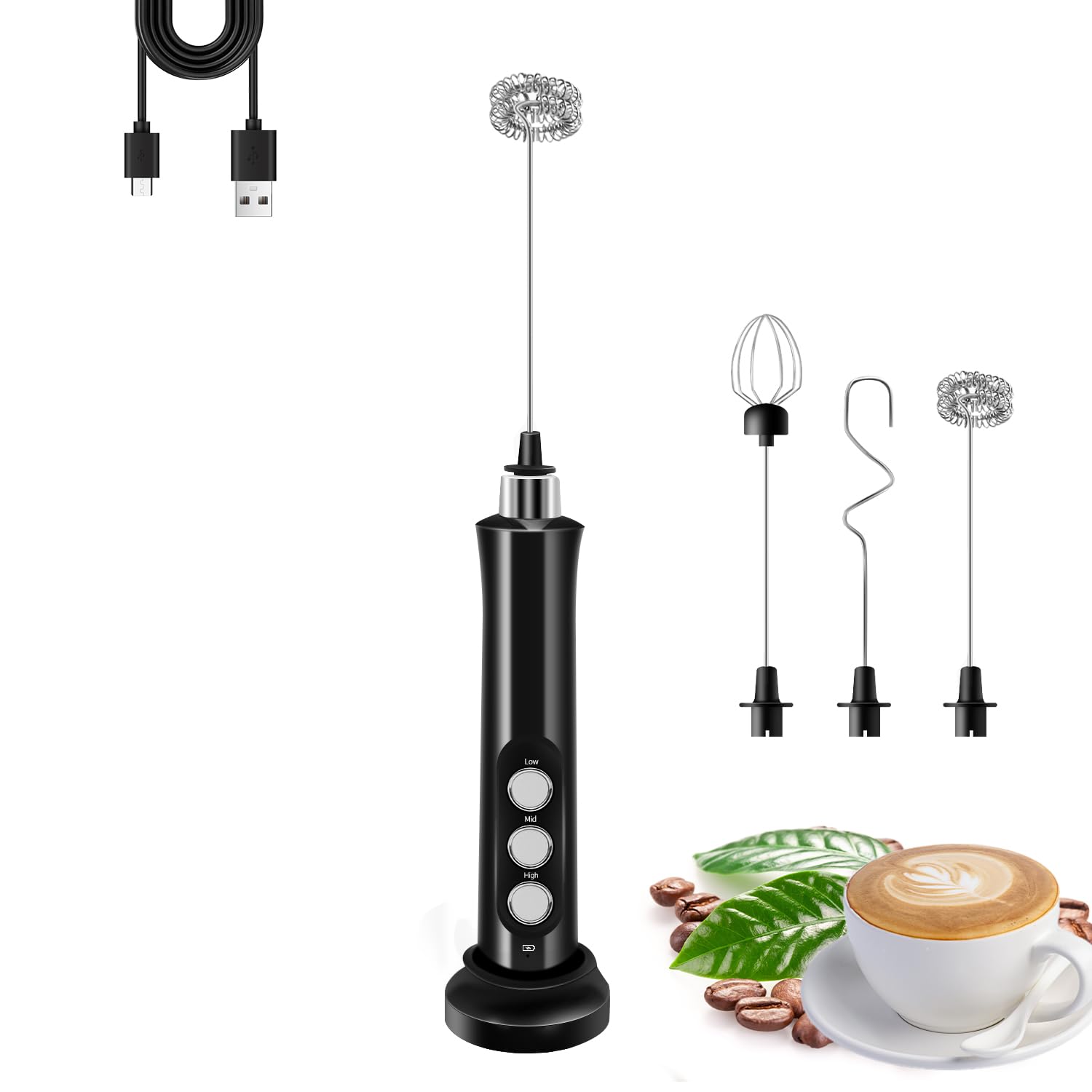 Styuanmmy rechargeable milk frother handheld for creamy foams and easy mixing.