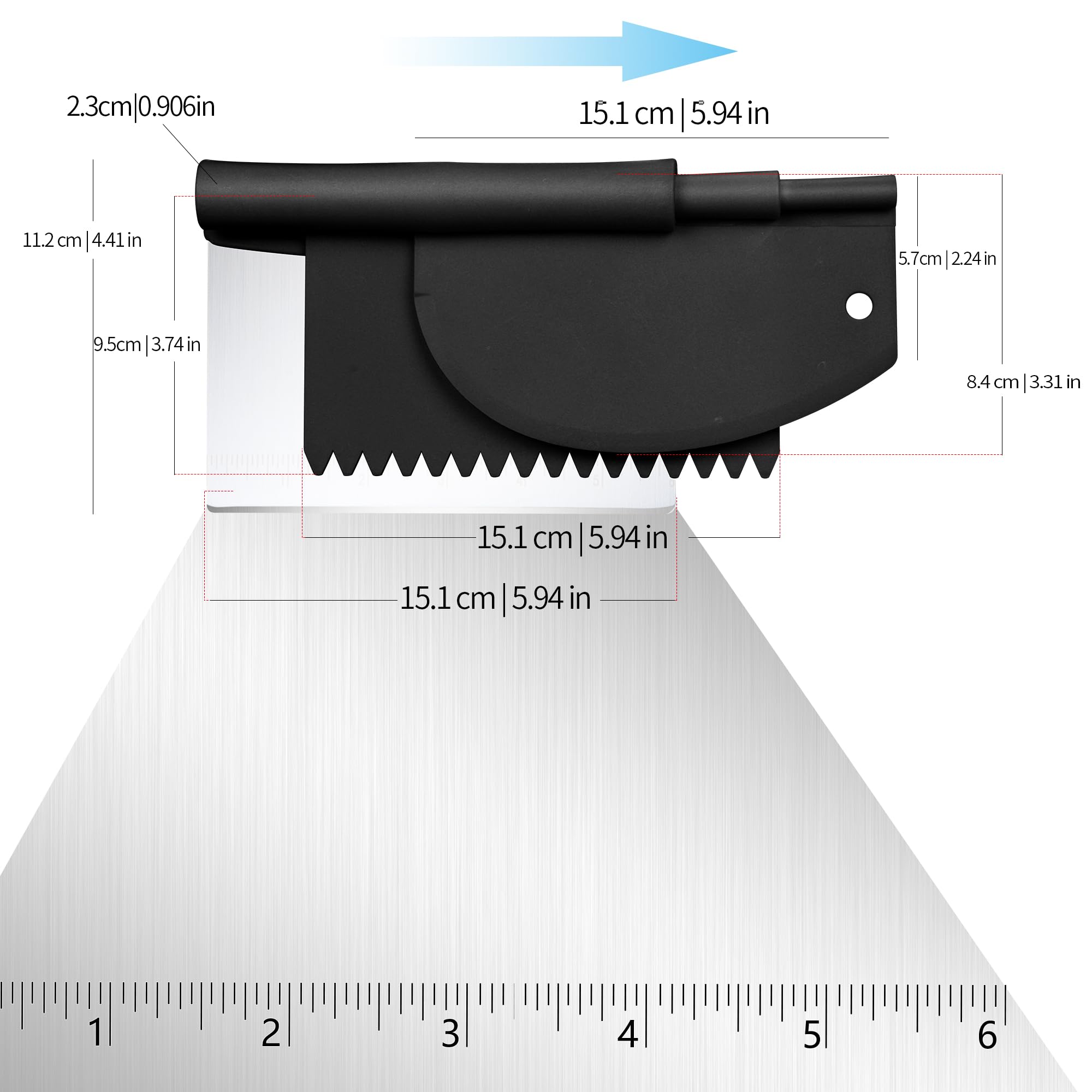 Suanyok flexible plastic bowl scraper edge cuts dough cleanly