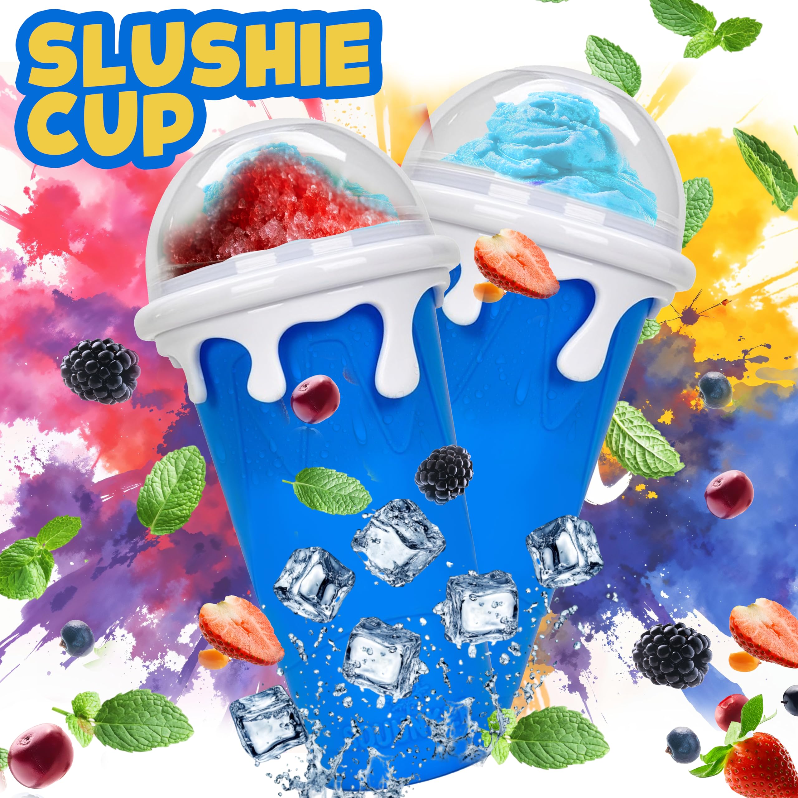 SUB ZERO SLUSH blue lid and straw: convenient for quick sips.