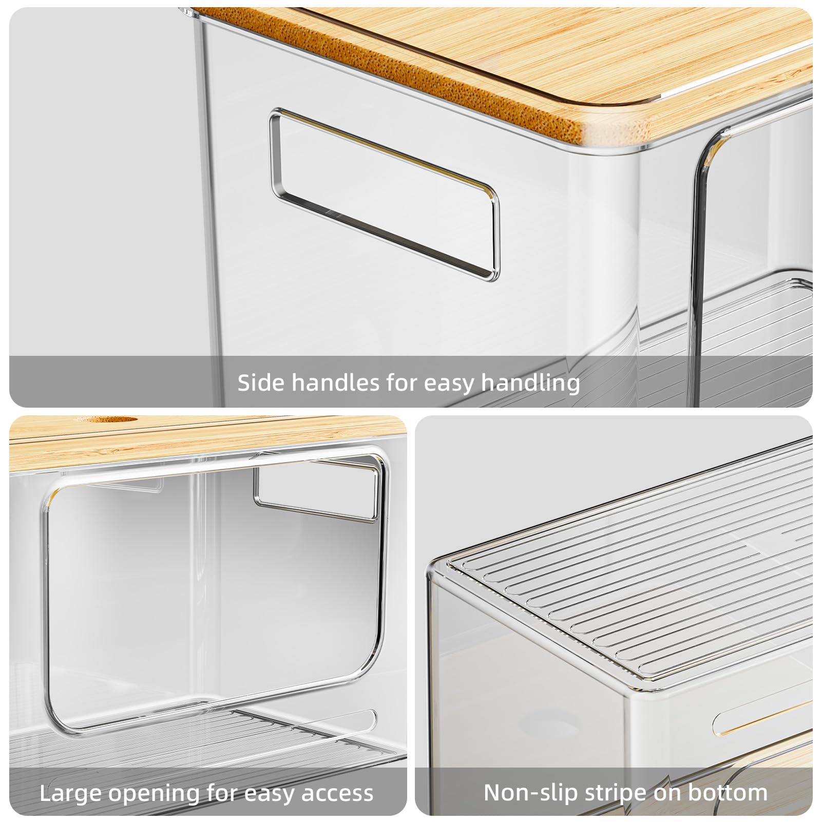 SUBEKYU kitchen daily essentials shelf on bamboo lid provides extra surface.