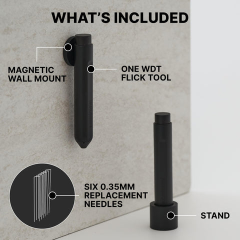 Subminimal Flick WDT replacement needles and Allen key enable easy maintenance.