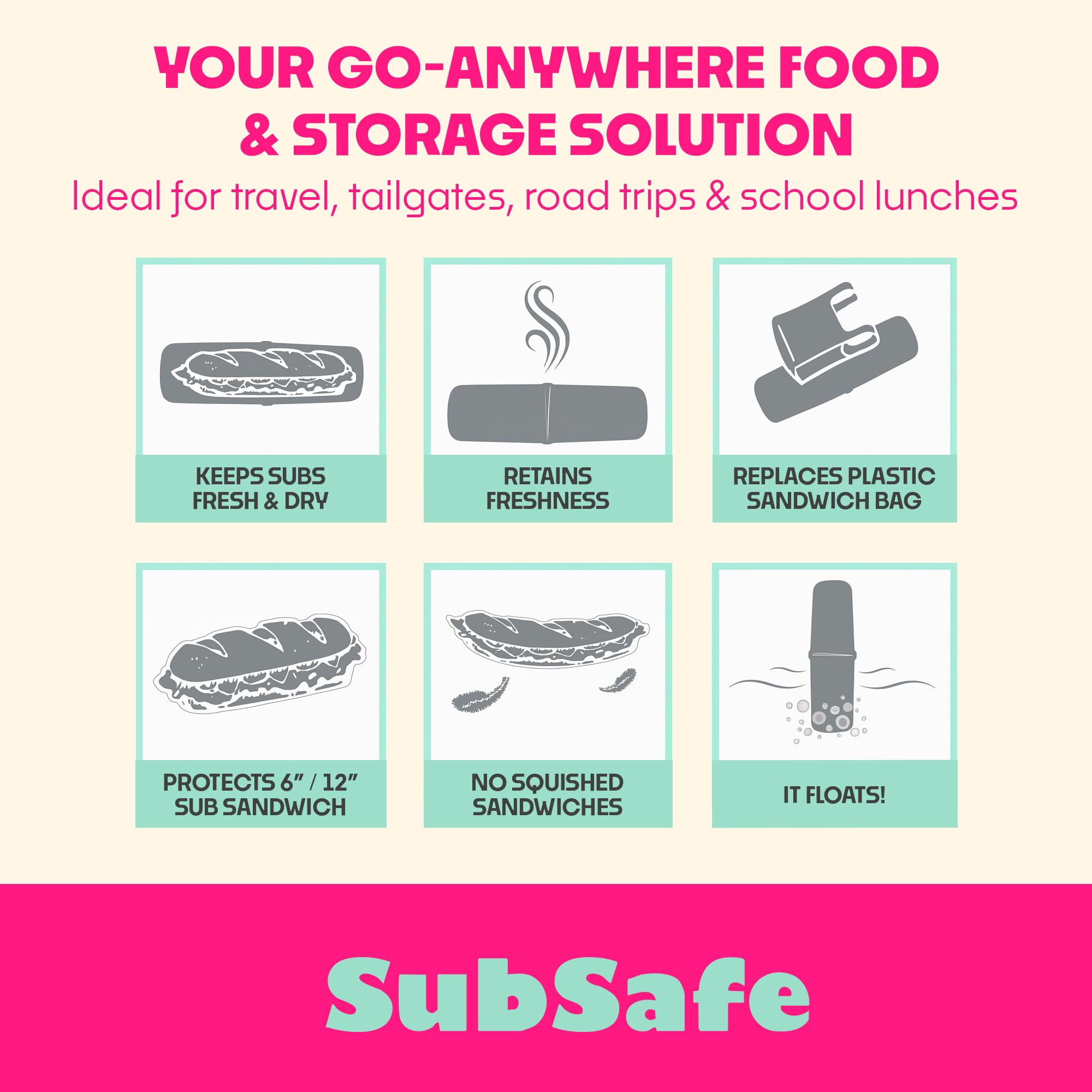 SubSafe flat ends double as cups or bowls for versatile serving