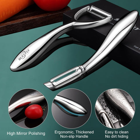 SUCCFLY dishwasher-safe peeler for easy cleanup