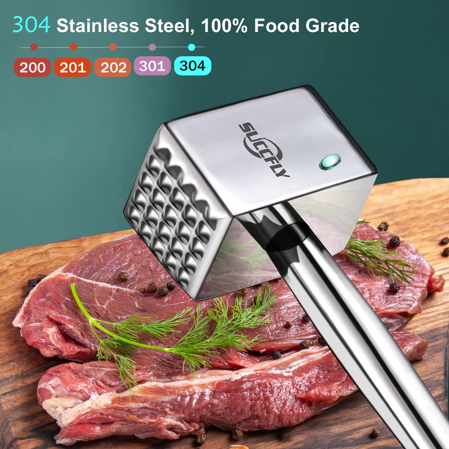 SUCCFLY heavy-duty hammer with extended handle for comfortable, labor-saving flattening.