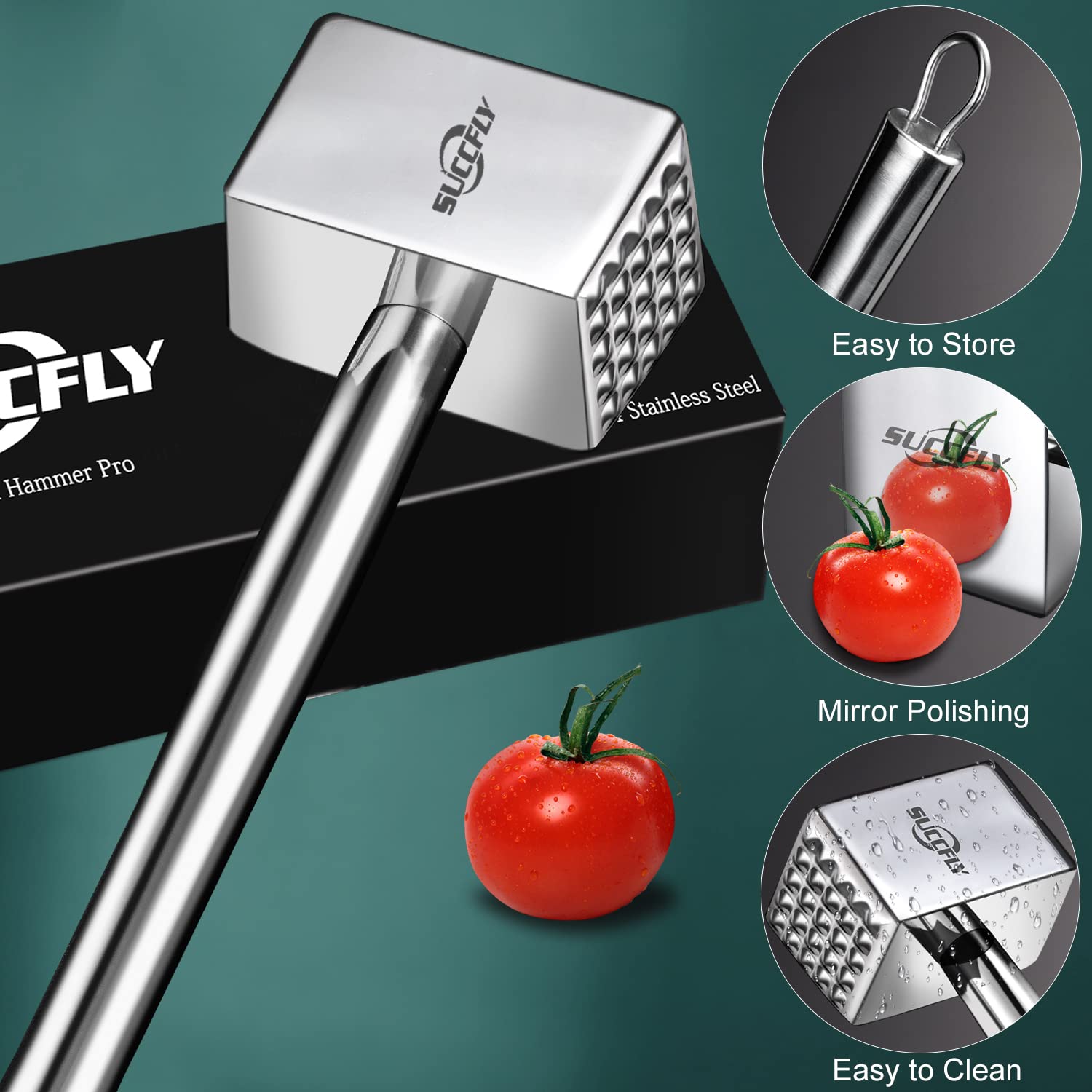 SUCCFLY hanging hook design enables convenient kitchen storage.