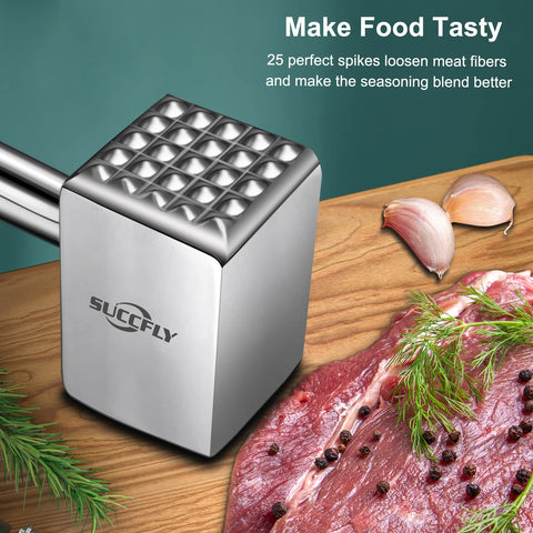 SUCCFLY textured side tenderizes fibers for juicier results.