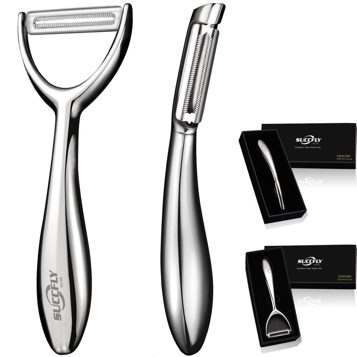 SUCCFLY Y-shaped peeler with stainless steel blade for precise peeling
